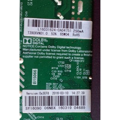 MAIN / FUENTE / (COMBO) ELEMENT L16031624 / TP.MS3393.PB801 / SY16090 / VERSION 0X3EF8 / PANEL T390XVN01.0	 - Imagen 2